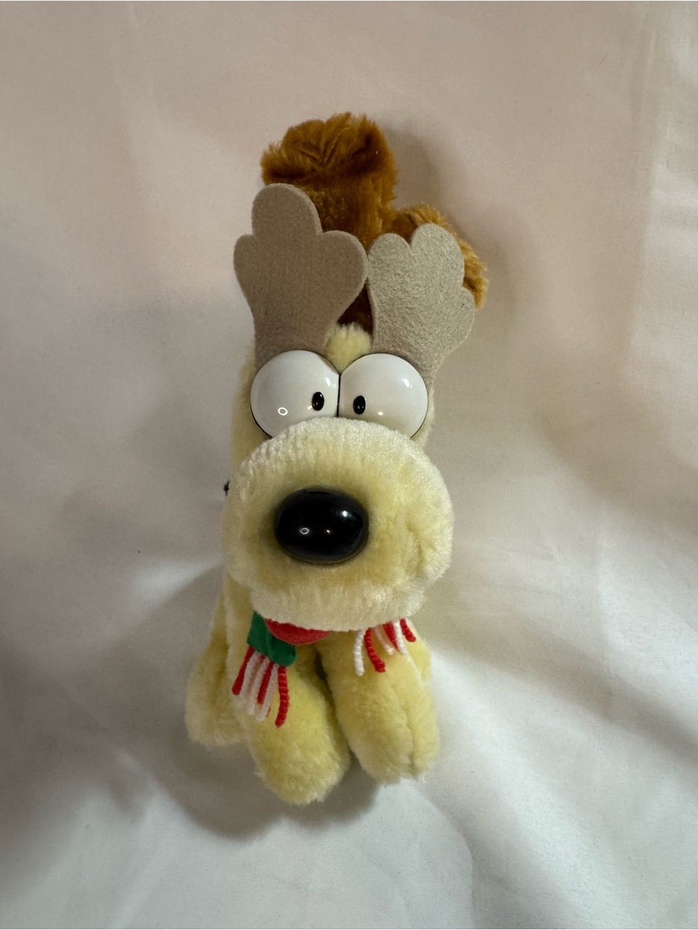 Vintage 1990 McDonald’s Garfield Odie Christmas Plush Reindeer Antlers Scarf